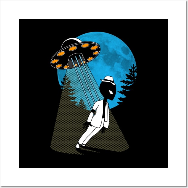 Anti-Gravity Funny 80's Alien Ufo E.T. Flying Saucer King Of Pop Alien Parody Wall Art by BoggsNicolas